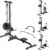 2 in 1 Rowing & Cable Machine Adjustable LAT Pull Down and Low Row Cable Machine with High and Low Pulley Stations, Multi-Function Compact Rowing Machine for Home Gym
