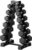 RitFit Rubber Coated Hex Dumbbell Set with Rack, 5-780LB for Home Gym Strength Training, Anti-Slip Knurled Handle, Hexagon Anti-Roll, Heavy-Duty Storage Rack