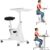 FLEXISPOT Exercise Bike with 2D Desktop, Space Saving Under Desk Bike with Removable Desktop, Upright Indoor Cycling Bikes with 300LBS Weight Capacity Big Seat, Stationary Bikes for Home, White
