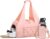 Small Gym Bag for Women, Mini Duffel Bag with Shoe Compartment, Cute Sports Tote Bag Dance Yoga Mat Luggage with Crossbody Water Bottle Bag, Pink