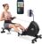 Rowing Machine for Home, Foldable Magnetic Rower with One-Touch Auto Fold, 16 Levels Resistance, Quiet Flywheel, Bluetooth Heart Rate, 300LB Capacity, Self-Powered, Easy Move & Space Saving