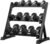 6-10 Pair Iron and Rubber Dumbbell Set 350/450 and 550 lbs 5-50 lbs Hand Free Weight for Strength Hex Coated Weights with Vertical Storage Rack Home Gym 5-50 lb – Black