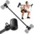 Dumbbell to Barbell Converter Set, Squat Bar Adapter with Exercise Bands & 220LB Capacity, Adjustable Weight Bar for Full Body Workout, Fits 1-1.5 inch Dumbbell Handles