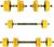2-In-1 Adjustable Weight Set 44/33 Lb, Adjustable Weights Used As Dumbbell and Barbell Set, Yellow