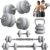 RYGEO Adjustable Dumbbell Set 22lb/44lb/66lb/80lbs Free Weights and Connector, Convert to Barbell, Kettlebells, All Floor Friendly Soft-shell Dumbbells, Home Gym Fitness for Men Women