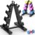 TomCare 6-Tier|5-Tier|4-Tier Dumbbell Rack Stand Only, Weight Rack for Home Gym Storage Stand for Weights Metal A-Frame Strength Training Dumbbell Holder with Handle (Dumbells not Included)
