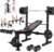 OPPSDECOR Weight Bench Set, Multi-Function Adjustable Bench Press with Squat Rack Leg Extension & Leg Curl Workout Bench Foldable Workout Bench Flat/Incline/Decline Upgrade Weight Benches for Home Gym