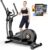 pooboo Elliptical Machine, Elliptical Exercise Machine with16-Level Resistance & Hyper-Quiet Magnetic Driving System, Elliptical Machine for Home with LCD Monitor&15.5IN Stride, 400LBS Weight Capacity