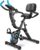 Foldable Exercise Bike, Multifunctional Indoor Stationary Bikes for Home with 8-Level Magnetic Resistance, Quiet Workout Bike with Arm Resistance Bands, LCD Monitor, 300LBS Capacity
