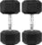 HulkFit Rubber Coated Hex Dumbbells, Anti-Roll Hand Weights Set of 2, Non-Slip Ergonomic Handle Low Odor for Home Gym