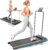 Walking Pad Treadmill with 10% Incline, 2.5HP Under Desk Treadmill 450LBS Capacity LED Display, 4 in 1 Portable Small Treadmills with Handle Bar for Home Office Black