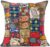Decorative Patchwork Boho Throw Pillow Cover, Colorful Bohemian Cushion Case for Sofa Couch, Handmade Accent Bedroom Living Room (Black, 24″ x 24″)