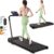 UREVO Strol 2E Smart 2-in-1 Folding Treadmill, Compact Walking Pad with Safety Handle, Plug and Play, Standing Desk Treadmill with Dual LED Display, Smart APP, Walking or Running for Home Office