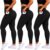 HLTPRO 3 Pack Plus Size Leggings with Pockets for Women – Black High Waisted Tummy Control Soft Yoga Pants for Gym Workout