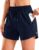 SANTINY Women’s 5” Running Shorts with 2 Zipper Pockets Lightweight Quick Dry Gym Workout Athletic Shorts for Women