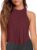 LASLULU Womens Crop Tops Sleeveless Workout Tops Halter Neck Flowy Athletic Shirts Cropped Tank Muscle Tank