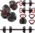 Multi-Functional Portable Changeable Dumbbell and Barbell Kettlebell Set with Adjustable Weights, 40LBS or 60LBS Sets, Multiple Styles