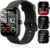 Smart Watch for Men Women, 100+ Sports Modes, Heart Rate/SpO2/Sleep Monitor, 1.91″ Touch Screen, Bluetooth Calls, IP68 Waterproof Fitness Tracker, Alexa Built-in, iOS Android Compatible (Black)