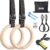 GHB Gymnastic Rings Wooden Gym Rings 1.25″ Olympic Rings Adjustable Straps Pull Up Rings Sets for Workout Bodyweight Fitness Training