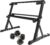 Signature Fitness Fitvids Rubber Encased Hex Dumbbell – 25LB Pair with 2-Tier Rack – 25LB Pair with 2T-Rack, Bundle – Black