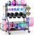 WUC Adjustable Dumbbell Rack, Weight Rack for Home Gym Storage, All-in-One Workout Equipment Storage with Wheels and Hooks for Dumbbells, Kettlebells, Yoga Mats & Balls, Durable Powder Coated Steel