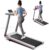 Treadmill with 5% Incline, 300lbs Capacity Folding 3 HP Small Treadmills for Home Portable Running Treadmill with Handles Quiet Brushless Dual Cushion System, Electric Compact Treadmil