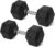 Rubber Encased Hex Weights Dumbbells Set of 5 – 50 lb Pair | Cast Iron Hand Weights with Anti-Slip Grip for Home Gym Strength Training
