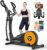 pooboo Elliptical Machine, Elliptical Exercise Machine with 16-Level Resistance&Hyper-Quiet Magnetic Driving System, Elliptical Machine for Home with LCD Monitor&15.5IN Stride, 350LBS Weight Capacity