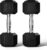GRETERST Hex Dumbbells Set Rubber Coated Hand Weights Exercise & Fitness for Home Gym Workouts Weight Strength Training, Set of 2, Black, 5LB