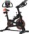 Soozier Exercise Bike, Flywheel Indoor Stationary Bike, Adjustable Height and Resistance, with LCD Monitor, Comfortable Seat Cushion, 264 lbs Capacity, Black and Red
