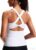 Workout Tank Top with Built-in Bra Cross Back Athletic Yoga Tops Stretchy Sports Camisole for Gym Pilates