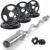 RitFit 2 Inch EZ Curl Bar with Weights, 700LBS Weight Capacity Olympic Curl Barbell for Bicep, Tricep and Weight Lifting Exercises