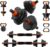 VTORY Adjustable Dumbbell Set, 30/50/70/90lbs Free Weights Dumbbells Set, 4 in1 Dumbbell Barbell Kettlebell Push-Up Stand Weight Set, Dual-Lock Safety Grip, Ergonomic Design, Weight Set for Home Gym, Set of 2