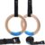 Wood Gymnastic Rings with Adjustable Number Suspension Trainer Straps with Cam Buckle 15ft Olympic Rings 32/28mm Heavy Duty 1543/992lbs for Pull Up Bar Workout Exercise Gym Hanging Rings Indoor