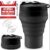 Collapsible Protein Shaker & Water Bottle Food-Grade, Leakproof Lid 600mL/20oz Shaker Cup – Reusable Silicone Shaker Cups for Protein Shakes with Mixing Ball for Gym-goers & Travelers