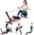 Rowing Machine, 4 in 1 Adjustable Ab Machine with 4 Levels and 4 Heights, Foldable Rowing Machine for Home Gym with LCD Display, 266lbs Weight Capacity