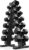 PAPABABE Hex Dumbbell Set with Rack, Rubber Encased Dumbbell Free Weights Dumbbells Set with Storage Rack, Hand Weights Set for Strength Training, Exercise & Fitness Dumbbells