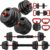Adjustable Dumbbell Set, 22/33/45/70/90lbs Free Weight Set with Connector, 5-in-1 Dumbbell Set for Barbells, Kettlebells, Push up Stand, Weight Plate, Fitness Exercises for Home Gym Suitable Men/Women