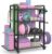 4-Tier Dumbbell Rack Stand Only, Adjustable Weight Rack for Dumbbells Kettlebells Yoga Mat, Home Gym Storage Rack with Wheels and Hooks, Powder Coated Finish