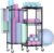 Dumbbell Rack, Home Gym Storage with Locking Wheels & 4 Hooks, 4 Tier Adjustable Workout Equipment Storage for Yoga Mat, Foam Roller, Dumbbell, Kettlebell, Fitness Ball and Resistance Band