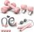 HTQ Adjustable Dumbbells, 5 in 1 Dumbbells Set Used as Barbell, Kettlebells, Jump Rope, Wrist Weights, Resistance Band, Fitness Exercises for Home Gym Suitable for Women, Pink/Green