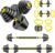 Adjustable Dumbbell Set, 10-90lbs Free Weights with Connector – 4 in 1 Dumbbells, Barbell, Kettlebell & Push Up Stand, Adjustable Weights Set for Home Gym Fitness Equipment for Men & Women