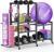 6-Tier Multi-Functional Home Gym Storage Rack with Wheels and Hooks, Adjustable Weight Rack for Dumbbells Kettlebells Yoga Mat and Balls, Space Saving Workout Equipment Storage Organizer