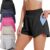 BALENNZ Women’s Athletic Workout Shorts with Zipper Pockets Activewear Elastic Waist Gym Running Shorts
