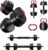 AD01 Adjustable Dumbbells Set, 30/45/70/92LBS Free Weight Set, Multi-Function Weight Set Used as Kettlebells, Barbell, Push up Stand, Exercise Barbell Weight Set for Home Gym Suitable Men/Women