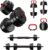 AD01 Adjustable Dumbbells Set, 30/45/70/92LBS Free Weight Set, 5 in 1 Weight Set Used as Kettlebells, Barbell, Push up Stand, Exercise Fitness for Home Gym Suitable Men/Women