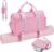 Small Gym Bag with Yoga Mat Holder for Women and Mens Mini Gym Duffle Bag with Wet Compartment and Anti-Theft Zipper 14 inchs Lightweight Gym Tote Bag for Work Out Travel- Pink