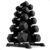 BalanceFrom Signature Alloy Steel 200 lb Rubber Encased Hex Dumbbell Strength Training 10, 15, 20, 25, and 30 lb Weight Set with Storage Rack, Black