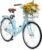 VEVOR Women Bike, 7-Speed and 1-Speed, 24-26 Inch Pink and Light Blue Beach Cruiser Bike, with Large Capacity Basket and Rear Rack, Adjustable Seat, Fits for Cycling, Exercise & Shopping