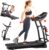 Ksports Foldable 16.5 Inch Cardio Fitness Portable Treadmill with Bluetooth Connectivity, LCD Display, and Tracking Apps for Home Gym Equipment, Black